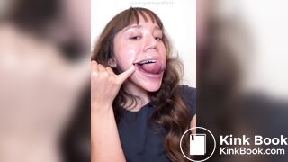 Girl's sexy long tongue 21