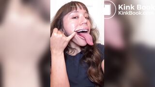 Girl's sexy long tongue 21
