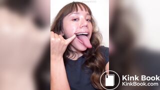 Girl's sexy long tongue 21