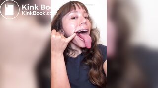 Girl's sexy long tongue 21