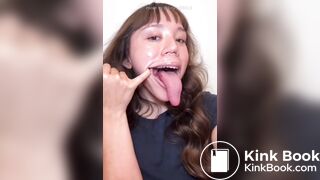 Girl's sexy long tongue 21