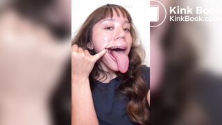 Girl's sexy long tongue 21