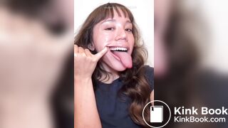 Girl's sexy long tongue 21