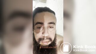 Liquid shit in mouth