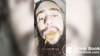 Liquid shit in mouth