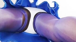 BlueGirl70 Under Blue Skirt Reveal