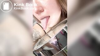 Girl's sexy long tongue 22