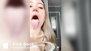 Girl's sexy long tongue 22