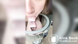 Girl's sexy long tongue 22