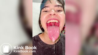 Girl's sexy long tongue 23