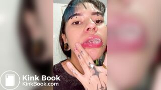 Girl's sexy long tongue 23