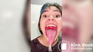 Girl's sexy long tongue 23