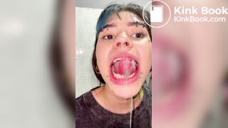 Girl's sexy long tongue 23