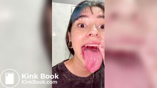 Girl's sexy long tongue 23