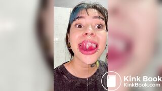 Girl's sexy long tongue 23