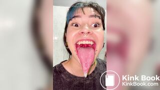 Girl's sexy long tongue 23