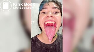 Girl's sexy long tongue 23