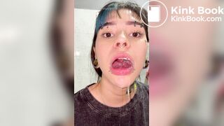 Girl's sexy long tongue 23