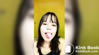 Girl's sexy long tongue 24