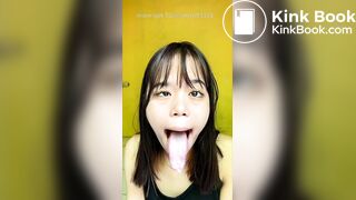 Girl's sexy long tongue 24