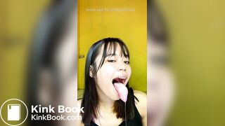 Girl's sexy long tongue 24