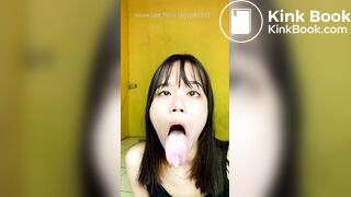 Girl's sexy long tongue 24
