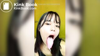 Girl's sexy long tongue 24