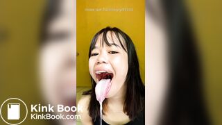 Girl's sexy long tongue 24