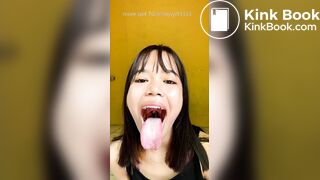 Girl's sexy long tongue 24