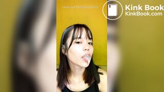 Girl's sexy long tongue 24