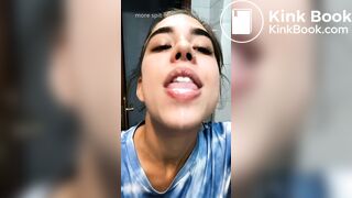 Girl's sexy long tongue 25