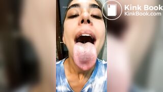 Girl's sexy long tongue 25