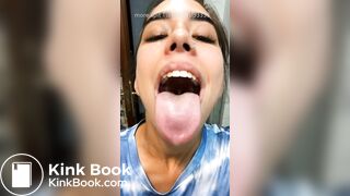 Girl's sexy long tongue 25