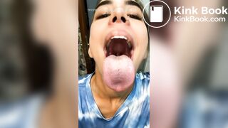 Girl's sexy long tongue 25