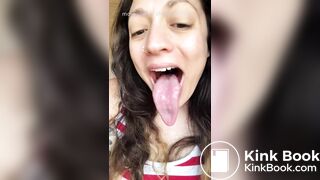 Girl's sexy long tongue 26