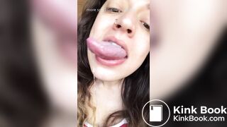 Girl's sexy long tongue 26