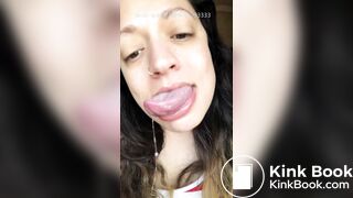 Girl's sexy long tongue 26