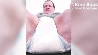 Middle aged creep shits his diaper