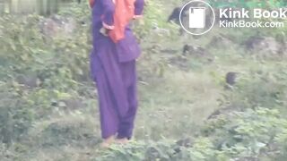 2 Desi aunties outdoor shitting in nature