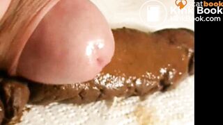 Compilation, 5 gros cacas bien durs, masturbations et éjaculations scatos