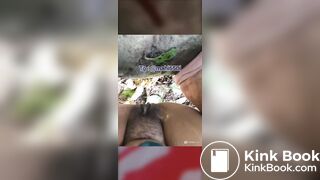 Indian bhabhi doing potty outdoor