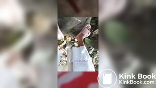 Indian bhabhi doing potty outdoor