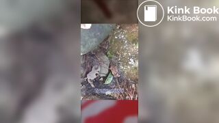 Indian bhabhi doing potty outdoor
