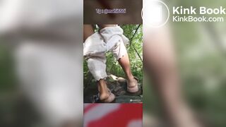 Indian bhabhi doing potty outdoor