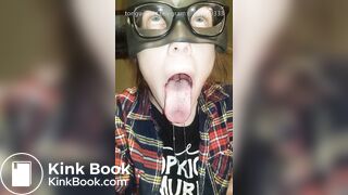 Girl's sexy long tongue 27