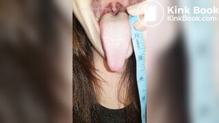 Girl's sexy long tongue 28