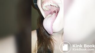 Girl's sexy long tongue 28