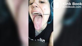 Girl's sexy long tongue 31