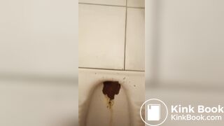Girl releasing Diarrhea in squat toilet