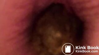 Pooping Thick Fiber-Rich Turds in Slo-Mo and Close-up